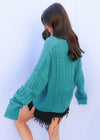Essential Knit Sweater - Teal Sweater MerciGrace Boutique.