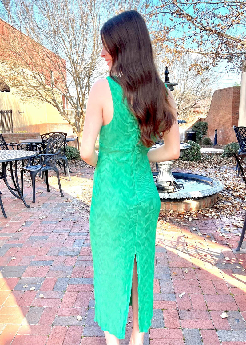 Go With It Midi Dress - Green Dress MerciGrace Boutique.