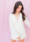 Don't Stop There Romper - Cream Romper MerciGrace Boutique.
