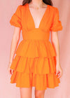 Happy As Can Be Mini Dress - Orange Dresses MerciGrace Boutique.
