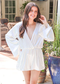 Oh So Beautiful Romper - Ivory Romper MerciGrace Boutique.
