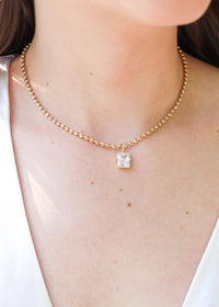 Just A Little Sparkle Necklace - Gold Necklace MerciGrace Boutique.