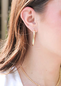 Marissa Gold Filled Oval Hoops Earrings MerciGrace Boutique.