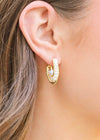 Gemma Pearl Hoops - Gold Earrings MerciGrace Boutique.