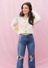For The Love Of Florals Cropped Cardigan - Cream/Multi Sweater MerciGrace Boutique.