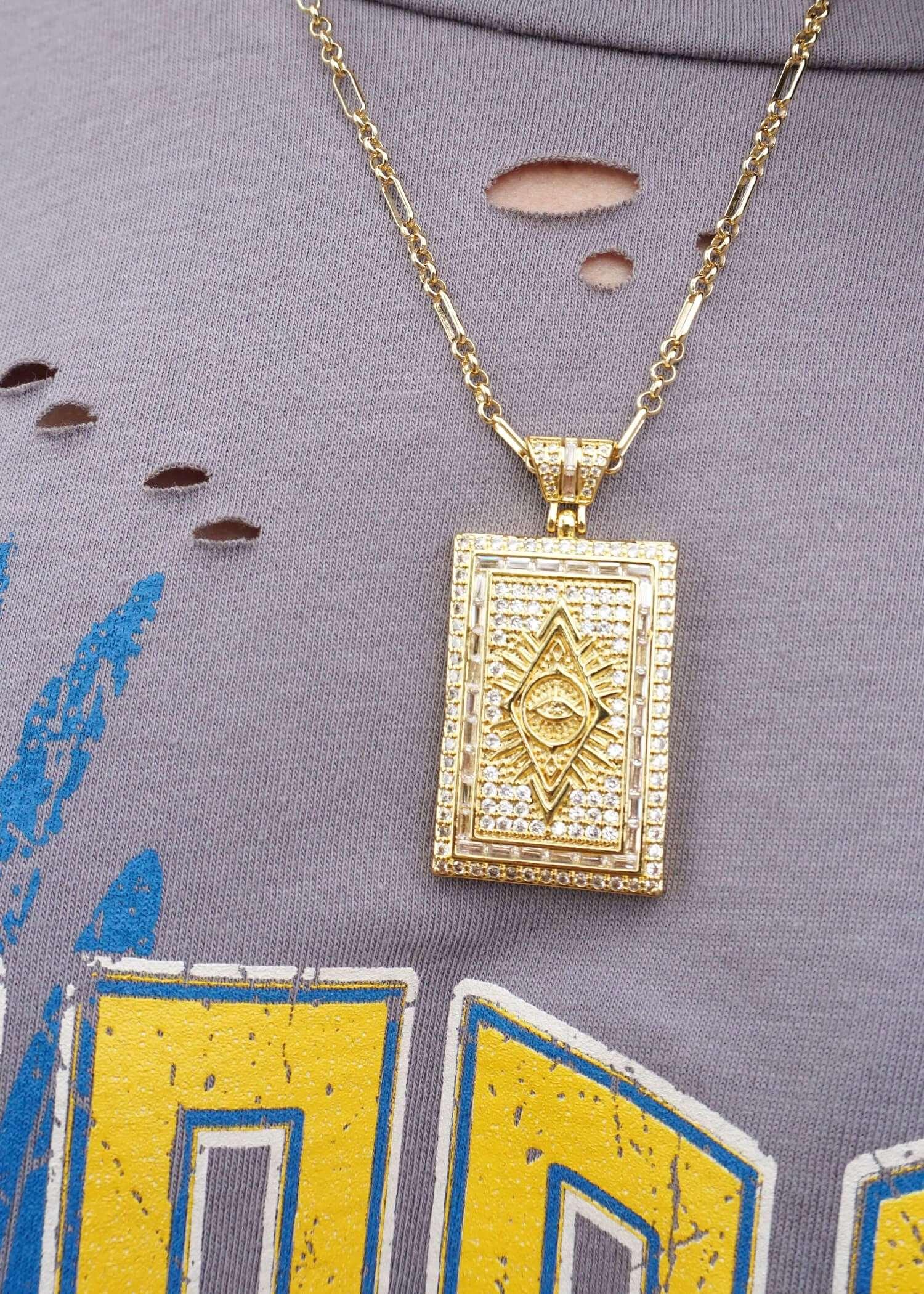 Always Watching Pendant Necklace - Gold Necklace MerciGrace Boutique.