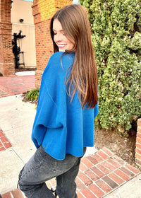 As She Should Sweater - Royal Blue Tops MerciGrace Boutique.