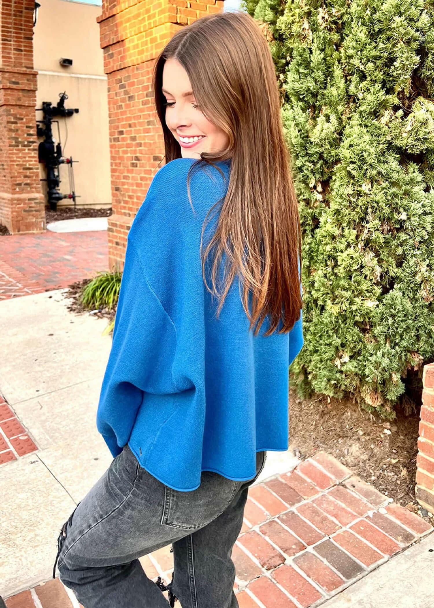 As She Should Sweater - Royal Blue Tops MerciGrace Boutique.