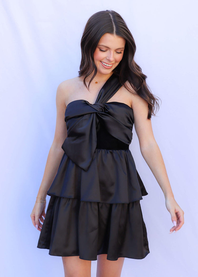 One True Love Mini Dress - Black Dress MerciGrace Boutique.