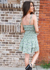 Blooming Happiness Smocked Dress - Green Multi Dress MerciGrace Boutique.