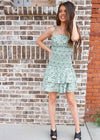 Blooming Happiness Smocked Dress - Green Multi Dress MerciGrace Boutique.
