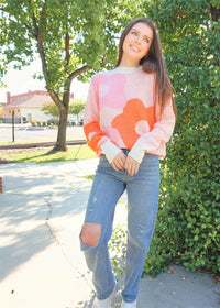 Bury Me In Florals Sweater - Rose/Multi Tops MerciGrace Boutique.