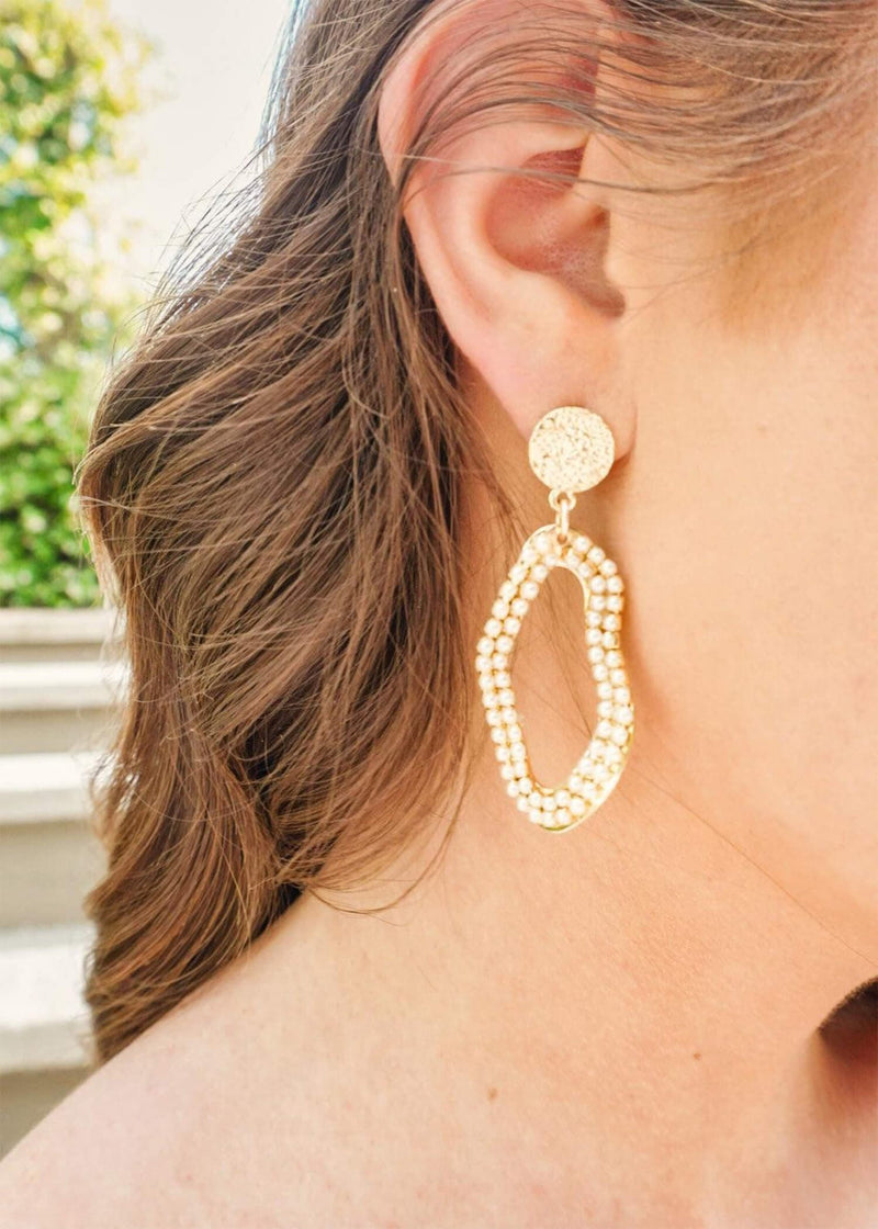 Bury Me In Pearls Earrings - Pearl/Gold Earrings MerciGrace Boutique.