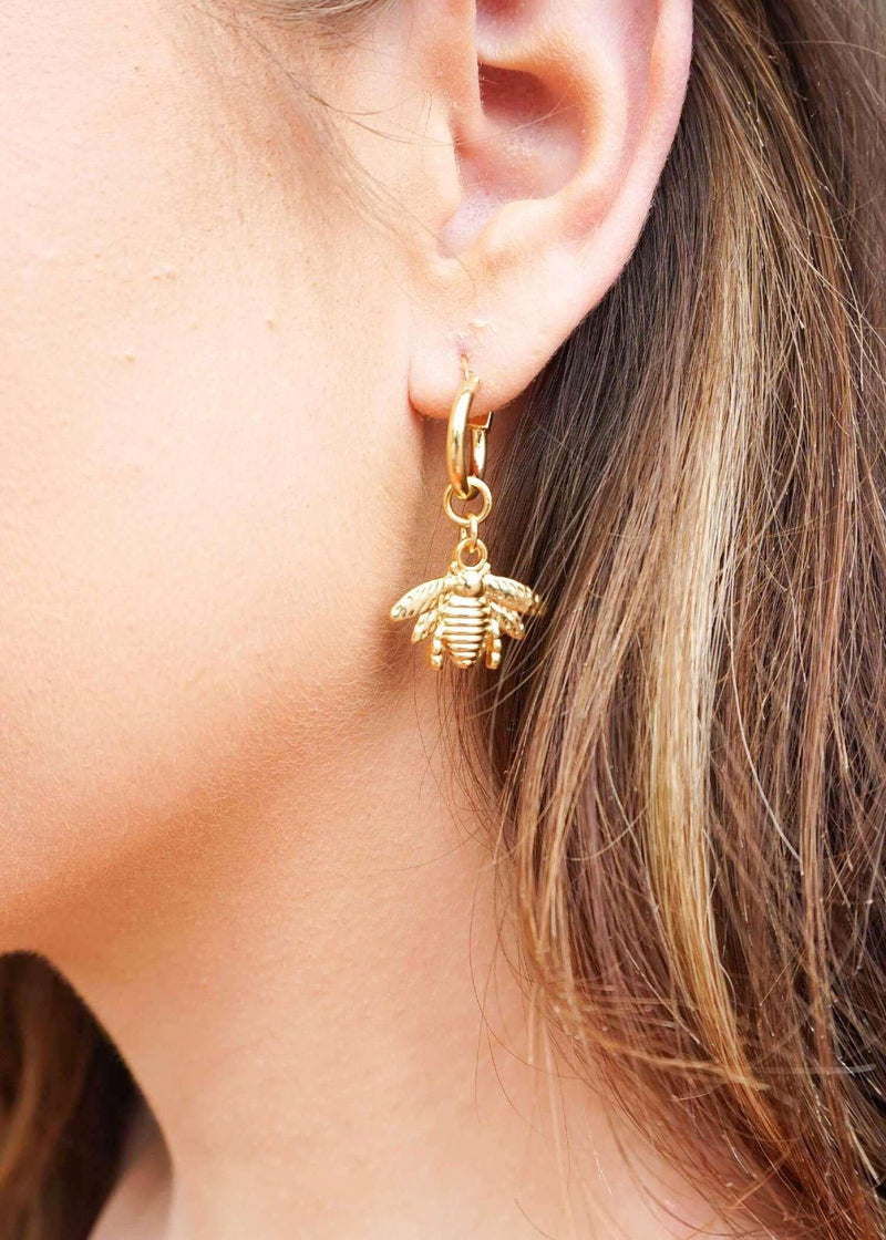 Buzzin' To See You Earrings - Gold Earrings MerciGrace Boutique.