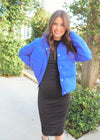 Can't Beat This Puffer Jacket - Royal Blue Jacket MerciGrace Boutique.