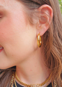 Carter Hoop Earrings - Gold Earrings MerciGrace Boutique.