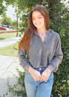 Casual Days Collared Top - Vintage Black Tops MerciGrace Boutique.
