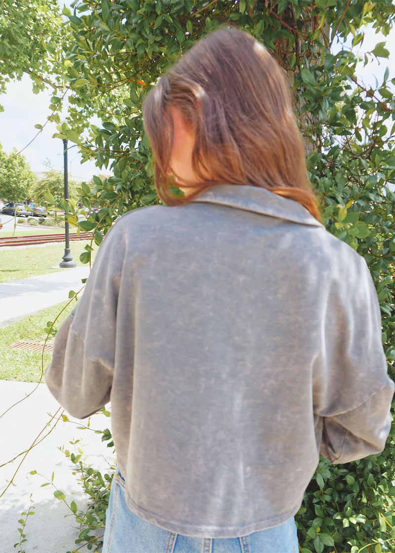 Casual Days Collared Top - Vintage Black Tops MerciGrace Boutique.