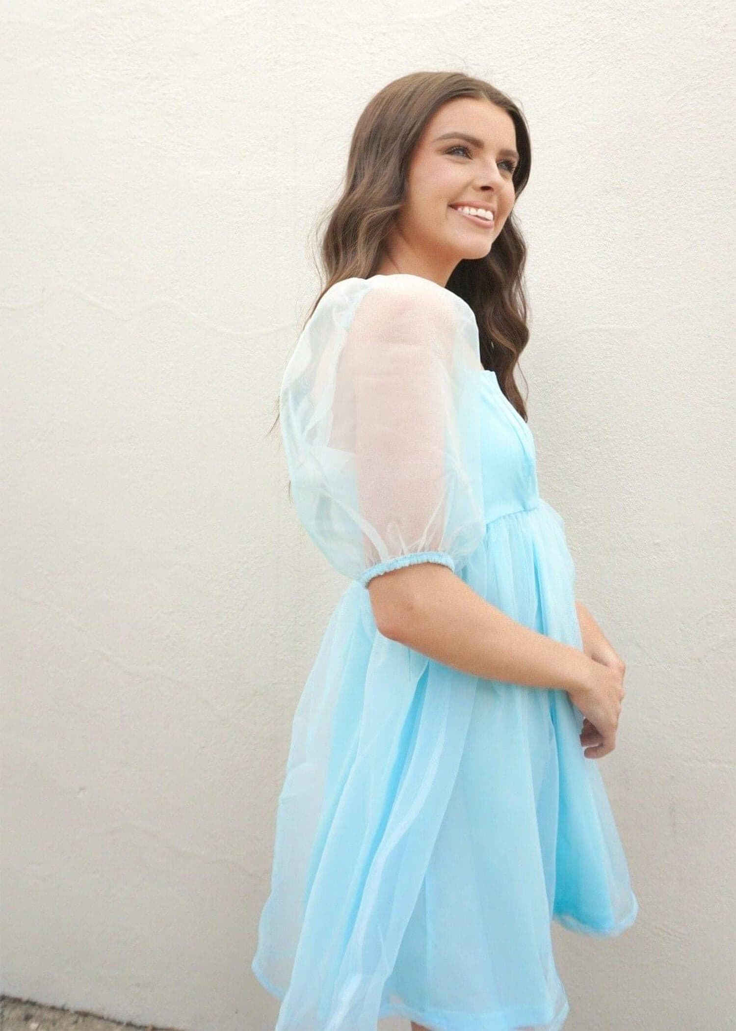 Chasin' Dreams Dress - Baby Blue Dress MerciGrace Boutique.