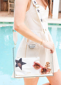 True Star Handbag - White/Black Hand Bag MerciGrace Boutique.