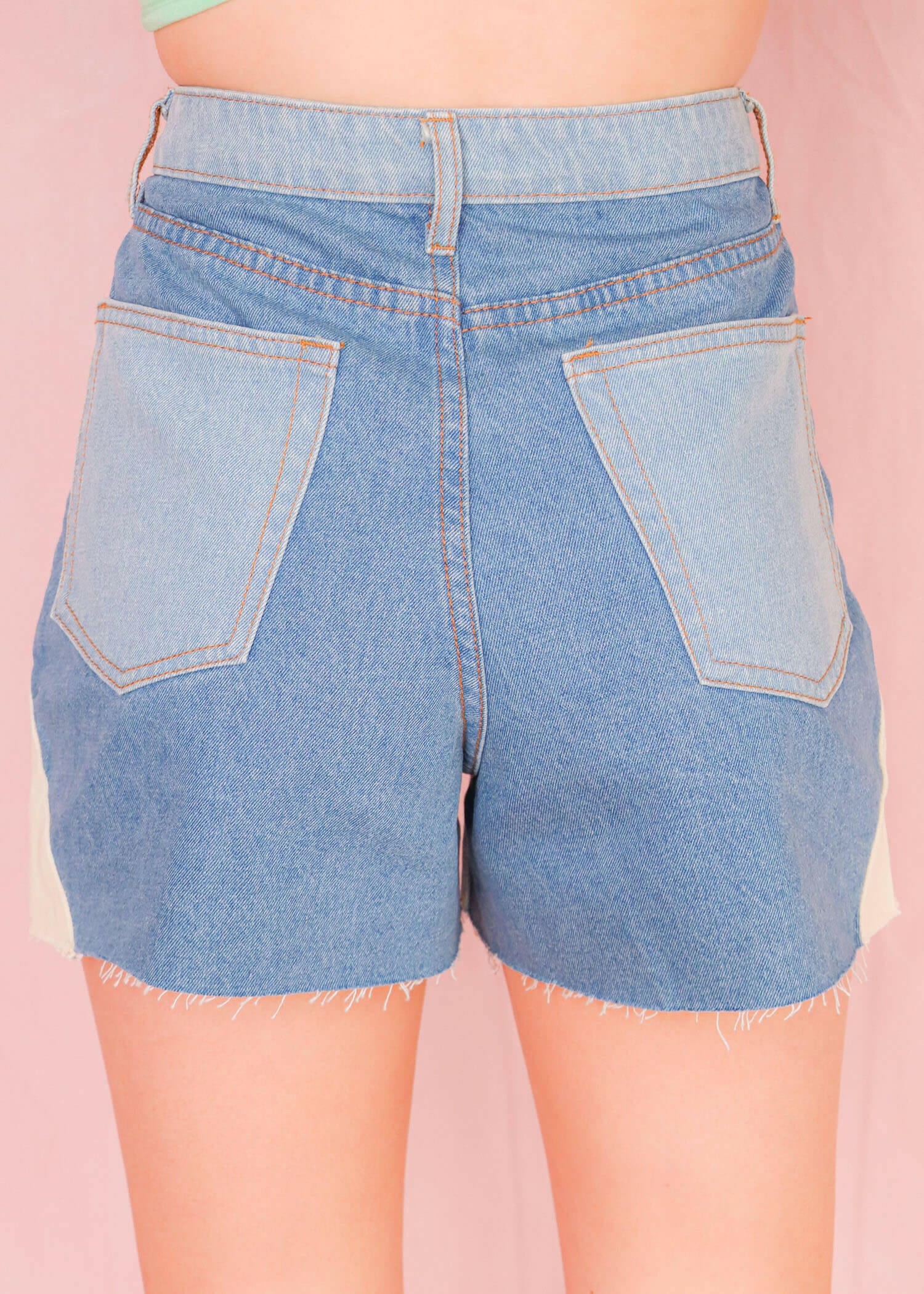 Colour block denim shorts hotsell