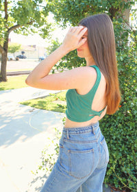 Coming In With A Twist Top - Forest Green Tops MerciGrace Boutique.
