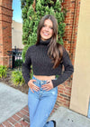 Cozy As Can Be Cropped Sweater - Washed Black Sweater MerciGrace Boutique.
