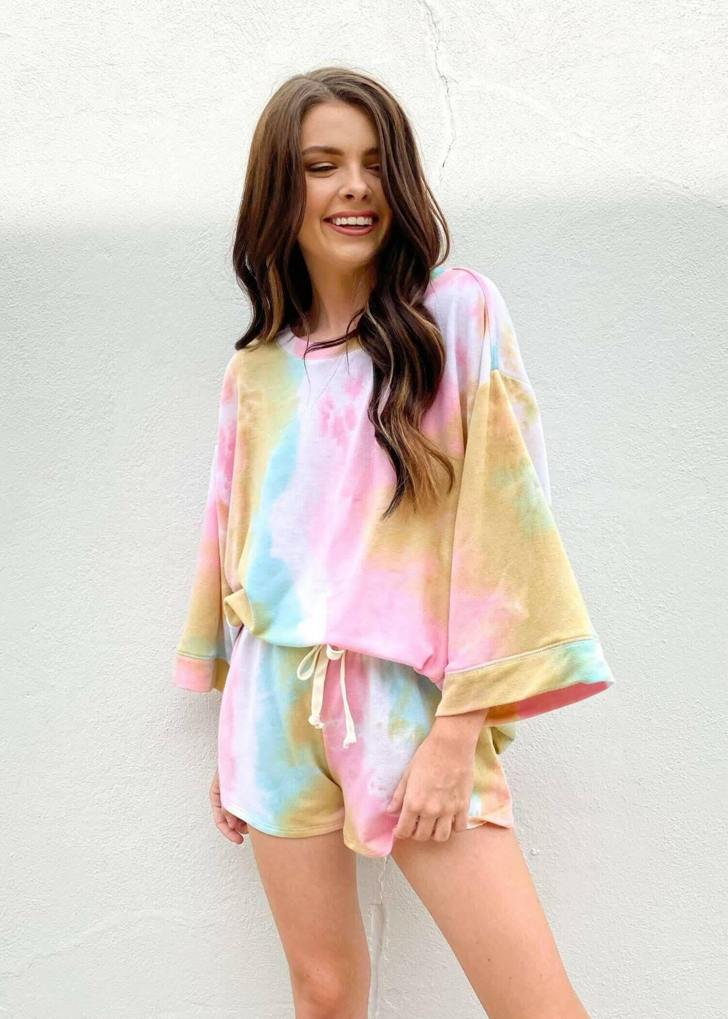 Cozy With You Lounge Set - Multi Tops MerciGrace Boutique.