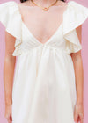 Here I Come Mini Dress - Cream Dress MerciGrace Boutique.
