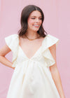 Here I Come Mini Dress - Cream Dress MerciGrace Boutique.