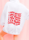 Love Yourself Hoodie - White Hoodie MerciGrace Boutique.