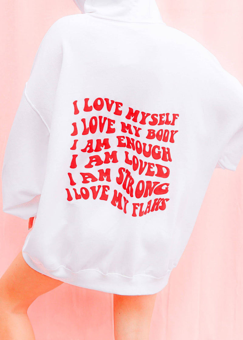 Love Yourself Hoodie - White Hoodie MerciGrace Boutique.