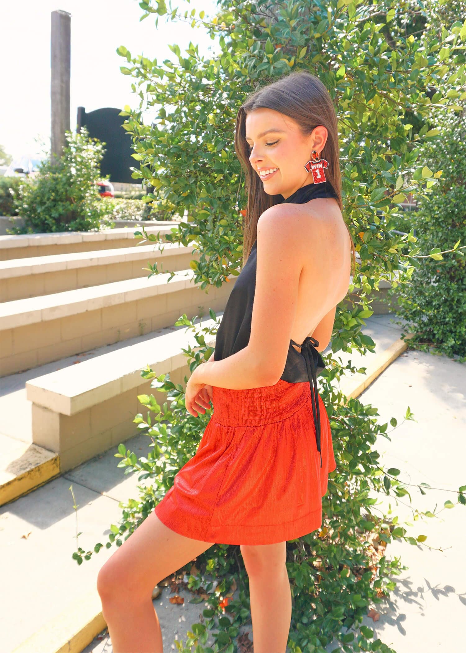 Don't Stop Shining Shorts - Red Shorts MerciGrace Boutique.
