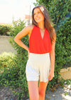 Don't Stop Shining Shorts - Silver Shorts MerciGrace Boutique.