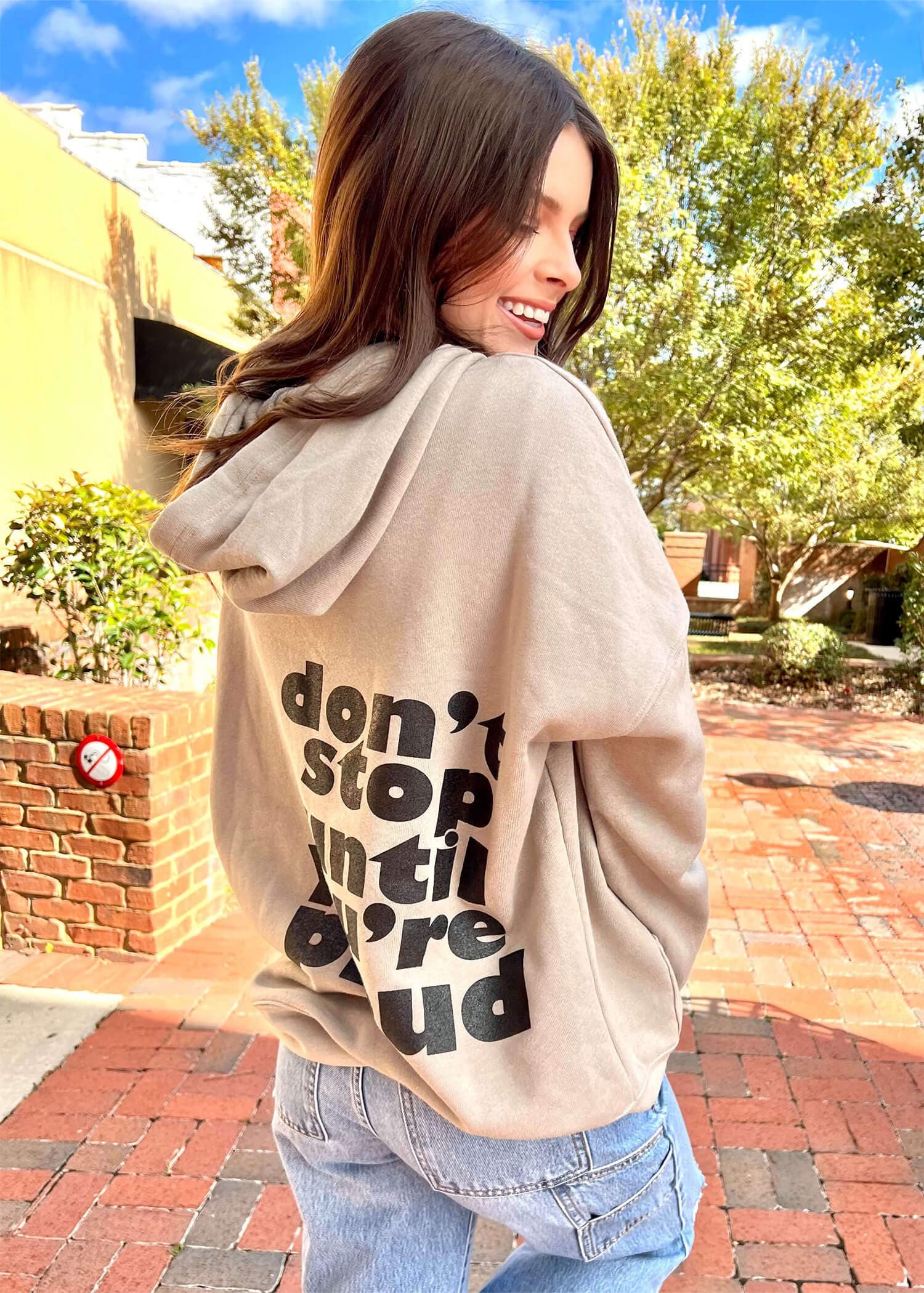 Don't Stop Me Hoodie - Taupe Hoodie MerciGrace Boutique.