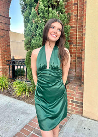 Dreaming Of You Mini Dress - Green Dress MerciGrace Boutique.