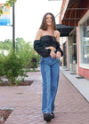 Elegance Awaits Satin Top - Black Tops MerciGrace Boutique.