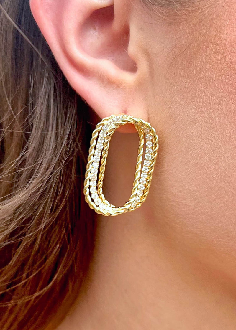 Evelyn Earrings - Gold/Crystal Earrings MerciGrace Boutique.