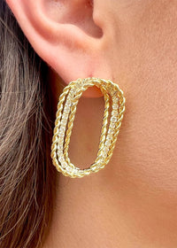 Evelyn Earrings - Gold/Crystal Earrings MerciGrace Boutique.