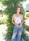 Feeling' Like A Star Bodysuit - White Multi Bodysuit MerciGrace Boutique.