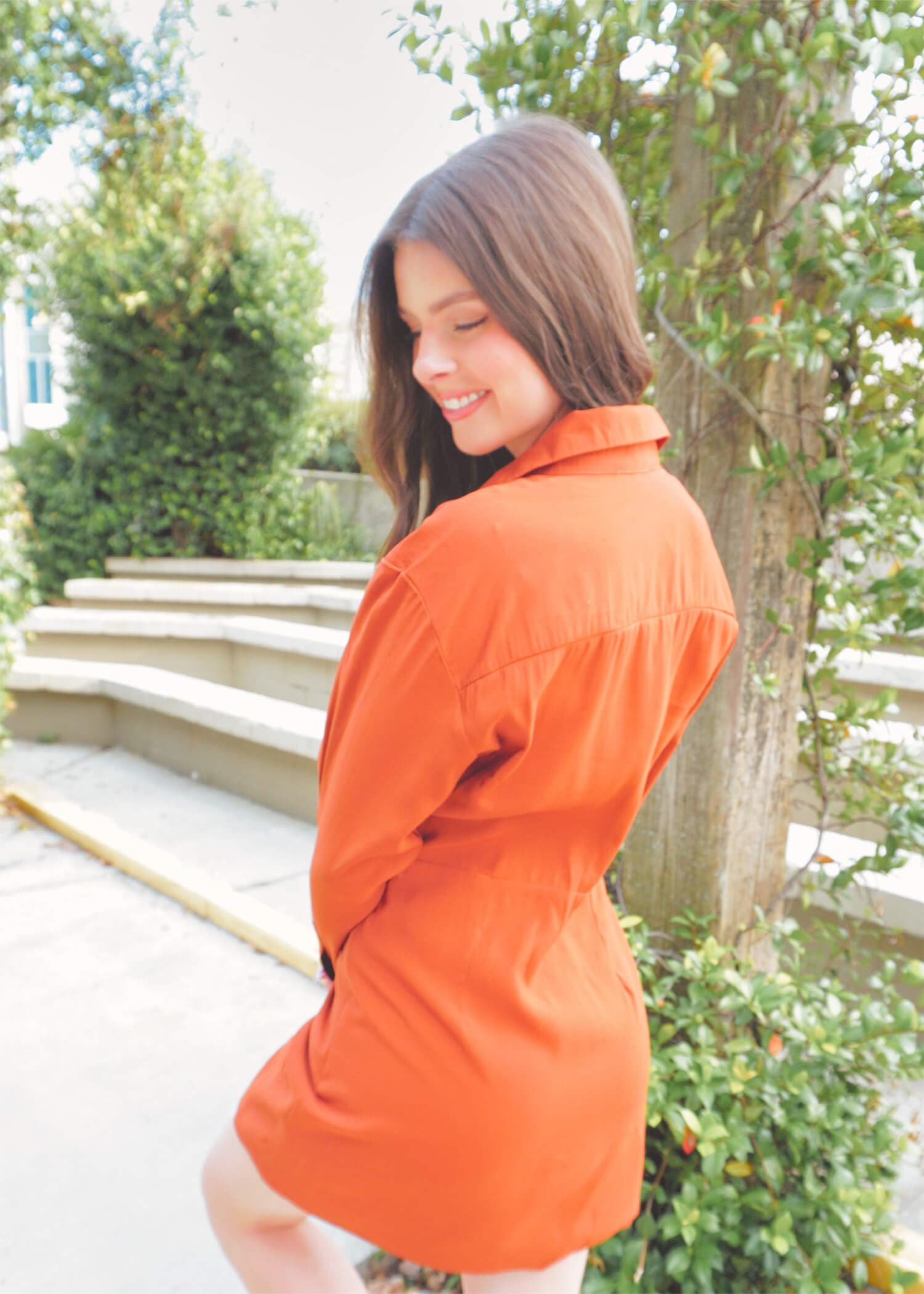 Fell For You Dress - Rust Dress MerciGrace Boutique.