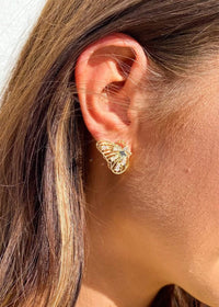 Flutter Me Away - 14k Gold Plated Earrings MerciGrace Boutique.