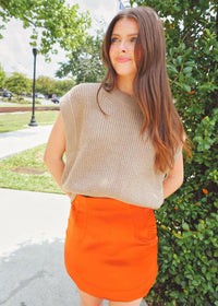 Forever A Classic Sweater Vest - Tan Sweater MerciGrace Boutique.