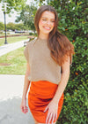 Forever A Classic Sweater Vest - Tan Sweater MerciGrace Boutique.