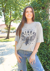 Freedom Rider Graphic Tee - Khaki T-Shirt MerciGrace Boutique.