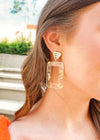 Golden Love Earrings - Gold/Clear Earrings MerciGrace Boutique.