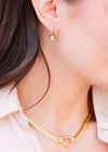Tatum Crystal Ball Huggies - Gold Earrings MerciGrace Boutique.