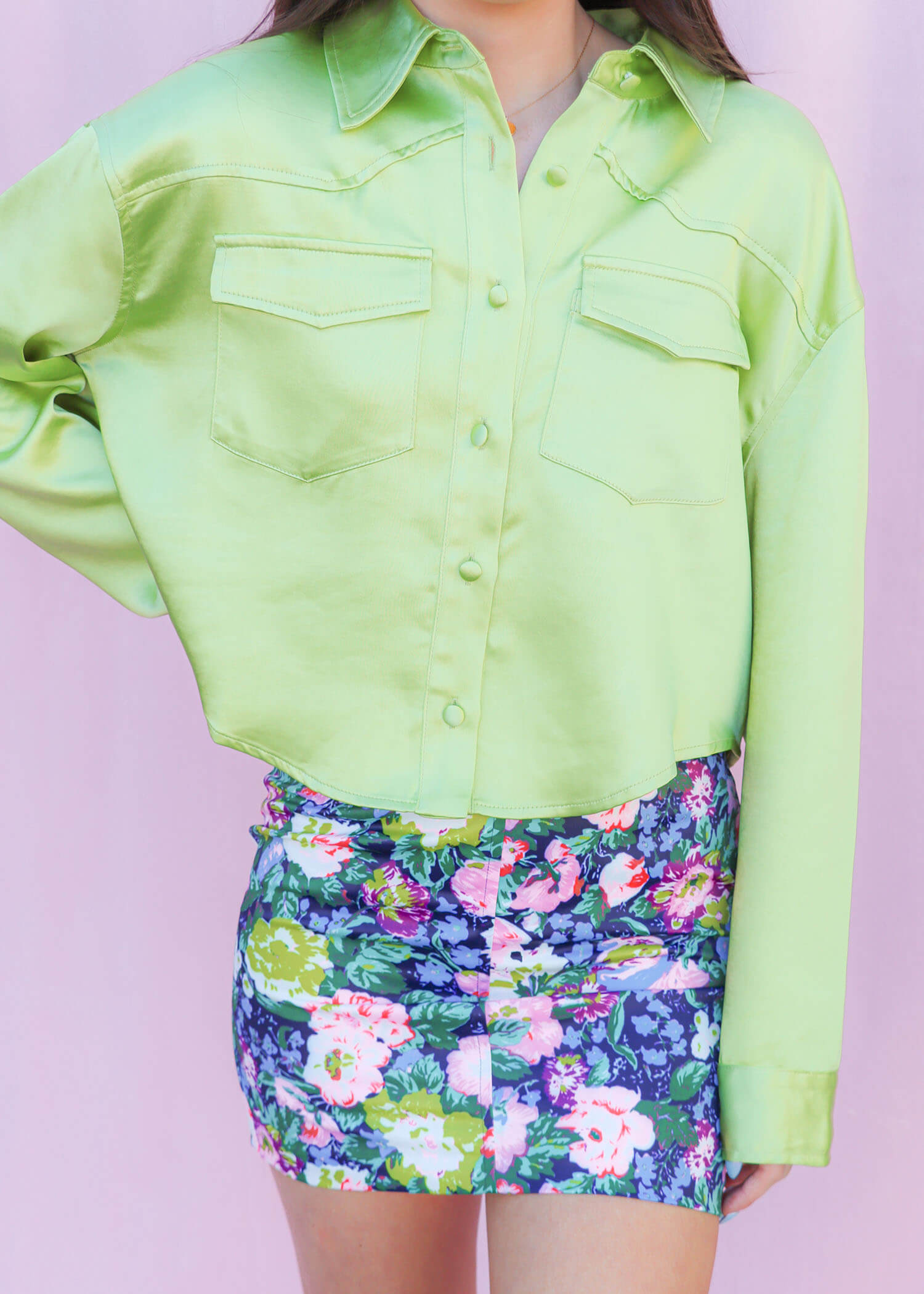 What About It Button-Up - Light Green Jacket MerciGrace Boutique.
