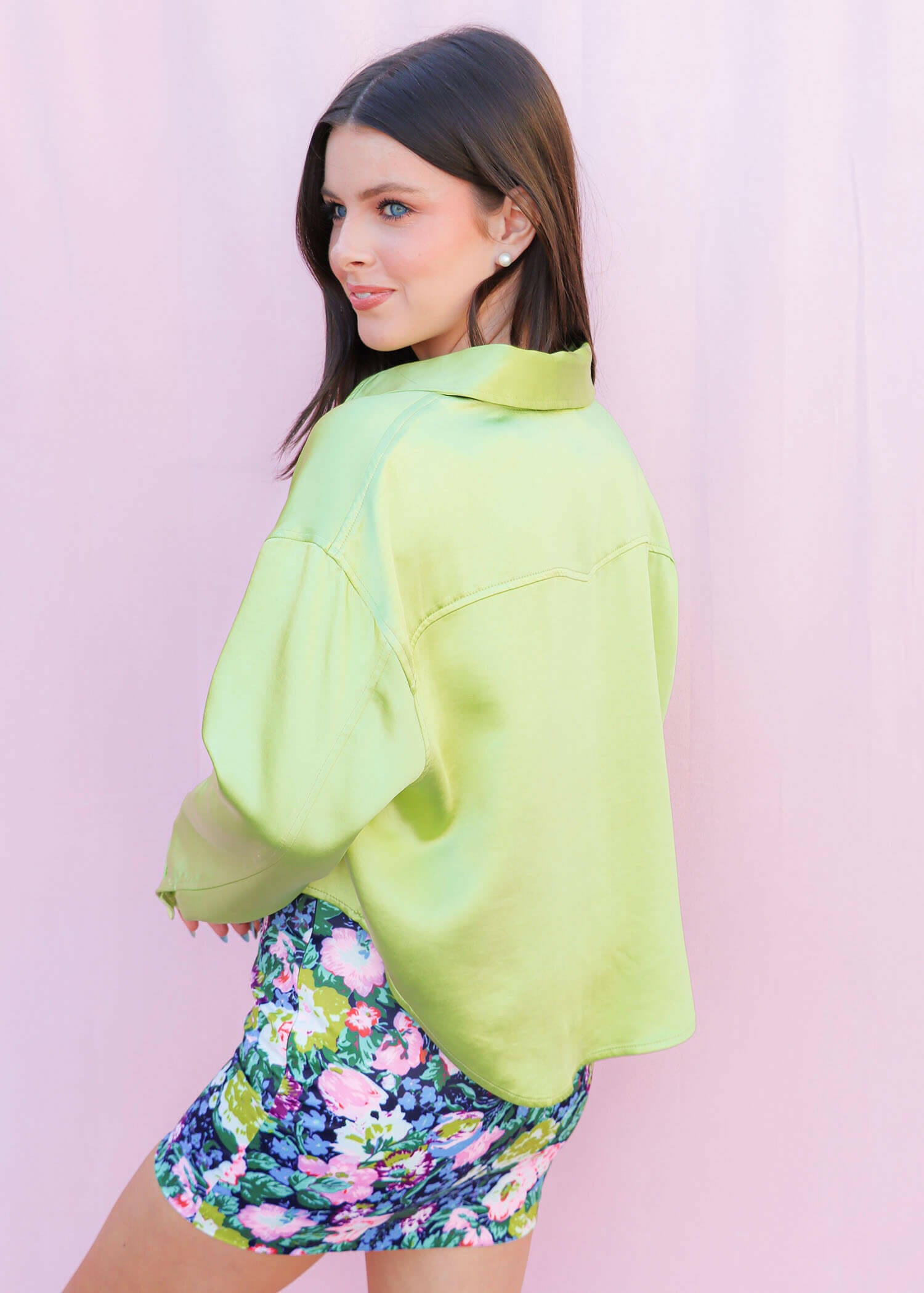 Blossoms Are Here Mini Skirt - Navy Multi Skirt MerciGrace Boutique.