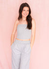 Go With It Corset Top - Heather Grey Tops MerciGrace Boutique.